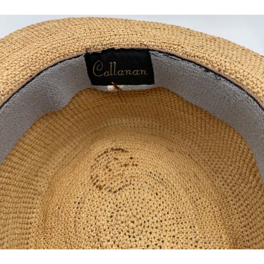 Callanan Wide Brim Straw Sun Hat Upturned Brim Packable Garden Vacation EUC - Picture 11 of 11